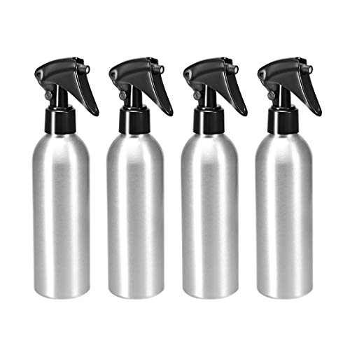 uxcell 4 x 200 ml Aluminium-Sprühflasche mit feinem Nebelsprüher, leere, nachfüllbare Behälter, Reiseflasche für Küche, Badezimmer oder Pflanzen, Wassersprüher von uxcell