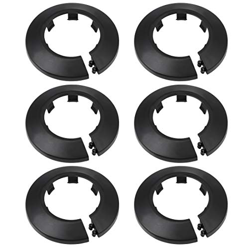 uxcell 40-41mm Rohrabdeckung Dekoration PP Kunststoff Wasser Rohr Rosette Schwarz 6pcs von uxcell