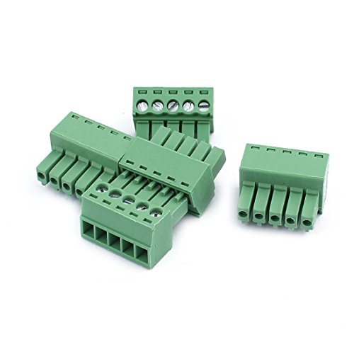 uxcell 5Pcs 300V KF2EDGK 3,5mm Pitch 5-Pin PCB Schraubklemmenblock Steckverbinder von uxcell