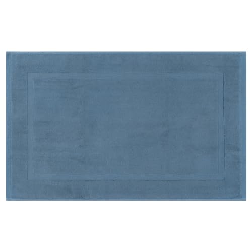 uxcell Badematte mit Baumwollband, wendbarer Step-Out-Badvorleger aus weichem Plüsch, saugfähiger Teppich für die Badewannenmatte im Hotel-SpaDunkelblau 40 x 60 cm von uxcell