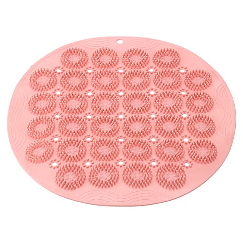 uxcell Badewannen-Duschmatte, 30 x 30 cm PVC rutschfeste runde Form Duschmatte mit Ablauflöchern, Saugnäpfe für Badezimmer Badewanne, Rosa von uxcell