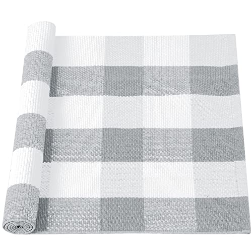 uxcell Buffalo Karierter Teppich, kariert, für den Außenbereich, mehrlagige Fußmatte, Baumwolle, Gingham-Teppich, Bodenmatte für Veranda, Läufer, Schlafzimmer, Küche, Bauernhaus, 129,5 x 61 cm, Grau uxcell Buffalo Karierter Teppich, kariert, für den Außenbereich, mehrlagige Fußmatte, Baumwolle, Gingham-Teppich, Bodenmatte für Veranda, Läufer, Schlafzimmer, Küche, Bauernhaus, 129,5 x 61 cm, Grau von uxcell
