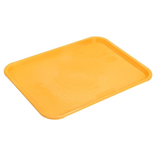 uxcell Fast-Food-Tabletts aus Kunststoff, 35,6 x 45,7 cm, rechteckige Serviertabletts für Café, Party, Küche (gelb) von uxcell