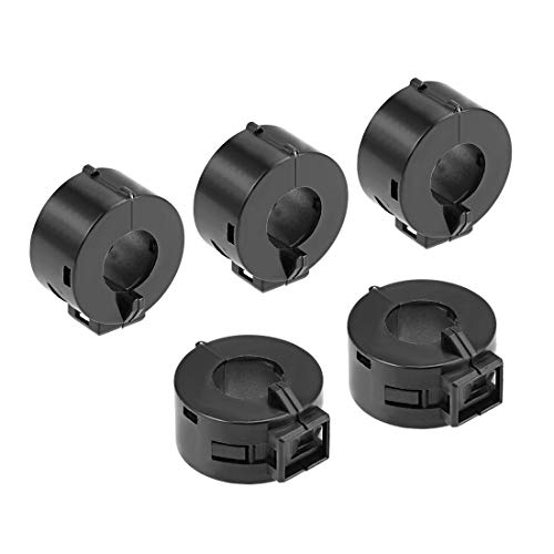 uxcell Ferritkerne, RFI, EMI, Rauschunterdrückung, Filter, Kabelclip, 5 Stück, 15 mm, Schwarz , 1 von uxcell