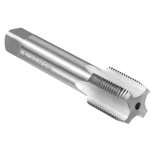 uxcell Handgewindebohrer 1-1/10.2 cm-12 UNF 2B Linksgewinde Fertiggewindebohrer Hochgeschwindigkeitsstahl HSS6542 gerade Rillen Gewindebohrer von uxcell