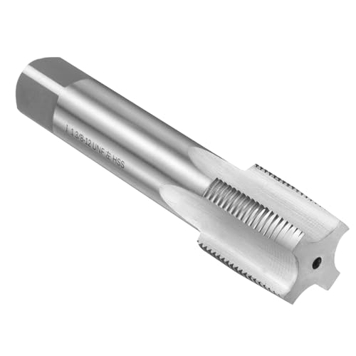 uxcell Handgewindebohrer 1-3/8-Zoll-12 UNF 2B Linksgewinde Kegelform Gewindebohrer gerade Nutenschraube Gewindewerkzeug Hochgeschwindigkeitsstahl HSS6542 von uxcell