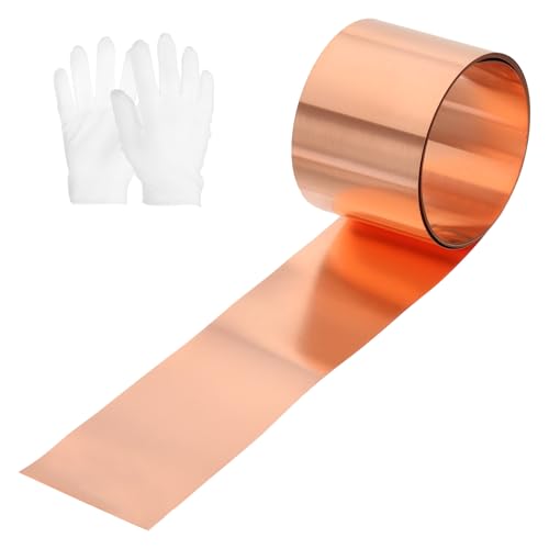 uxcell Kupferblechrolle, 1000 x 40 x 0,2 mm, 99,9% reines Kupferband mit weißen Baumwollhandschuhen, Kupfer-Blinkende Metallfolienplatte für Basteln, Elektrizität, DIY-Projekt uxcell Kupferblechrolle, 1000 x 40 x 0,2 mm, 99,9% reines Kupferband mit weißen Baumwollhandschuhen, Kupfer-Blinkende Metallfolienplatte für Basteln, Elektrizität, DIY-Projekt von uxcell