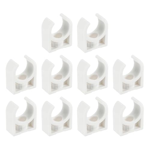 uxcell PVC-Rohrschellen, 50 Stück, passend für 16 mm Außendurchmesser, Schlauchaufhänger, PEX-Rohr, U-förmige PVC-Wasserrohrschellen, weiß von uxcell