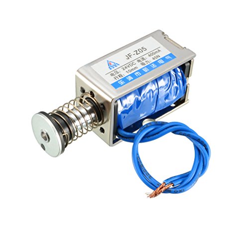 uxcell Solenoid Elektromagnet, Linearbewegung, Gleichstrom, 24 V, 45 N, 10 mm Hub, Pull Push Typ, offener Rahmen, JF-Z05 von uxcell