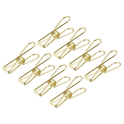 uxcell Tischdecken-Clips – 32 mm Karbonstahl-Drahtklemmen zur Befestigung von Tischdecken, zum Aufhängen von Kleidung, goldfarben, 8 Stück von uxcell