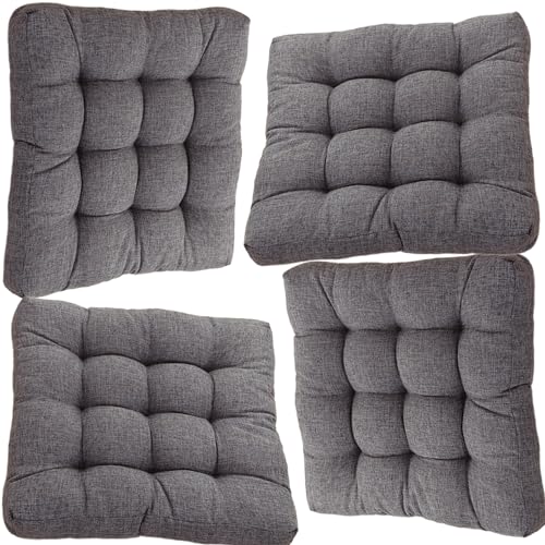 4/2/1er Set Sitzkissen Stuhlkissen 43X43/55X55CM für Indoor und Outdoor Garten, Büro, Schule, Terrasse, Bistro Polsterung Bodenkissen für Meisten Stühle(H2,4PCS_55X55CM) von uyeoco