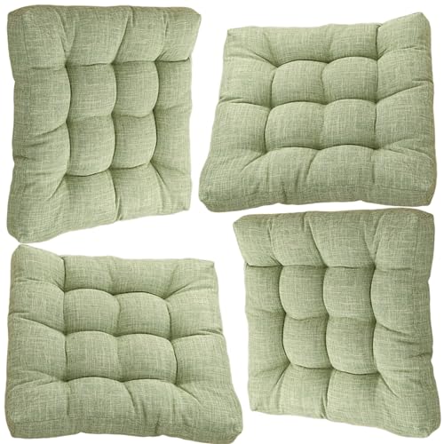 4/2/1er Set Sitzkissen Stuhlkissen 43X43/55X55CM für Indoor und Outdoor Garten, Büro, Schule, Terrasse, Bistro Polsterung Bodenkissen für Meisten Stühle(H9,4PCS_55X55CM) von uyeoco