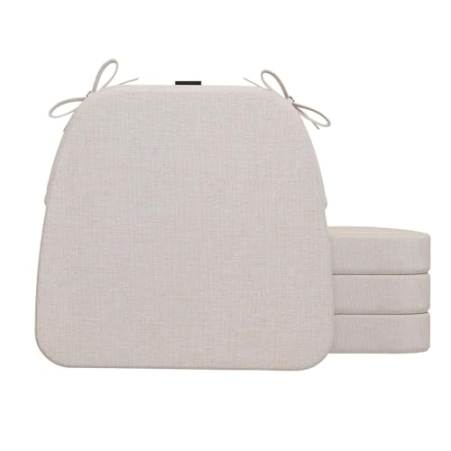4/6/2/1er Set Stuhlkissen mit Bändern (43 * 45cm) Sitzkissen Stuhl rutschfest Sitzauflage Sitzpolster halbrund Bequeme Waschbare Rutschfestes Sitzkissen Ideal für zu Hause und Gartendekoration ( Color von uyeoco