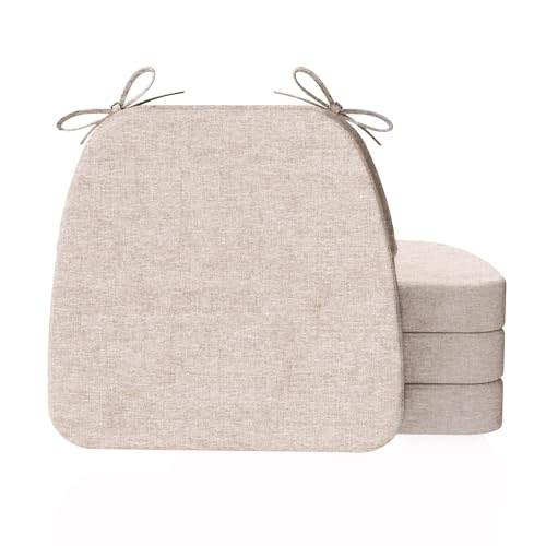 4/6/2/1er Set Stuhlkissen mit Bändern (43 * 45cm) Sitzkissen Stuhl rutschfest Sitzauflage Sitzpolster halbrund Bequeme Waschbare Rutschfestes Sitzkissen Ideal für zu Hause und Gartendekoration ( Color von uyeoco
