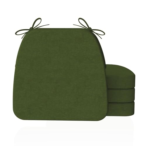 4/6/2/1er Set Stuhlkissen mit Bändern (43 * 45cm) Sitzkissen Stuhl rutschfest Sitzauflage Sitzpolster halbrund Bequeme Waschbare Rutschfestes Sitzkissen Ideal für zu Hause und Gartendekoration ( Color von uyeoco