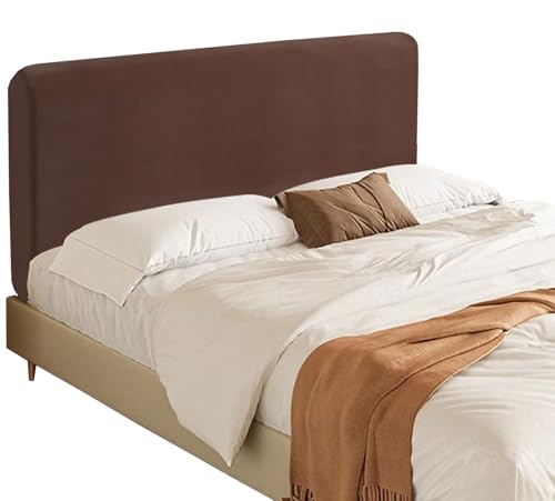 Bett kopfteil Bezug - Weicher Strecken Milk Velvet Bettkopfteil Schutzhülle - All-Inclusive Abnehmbarer Bett Betthusse Kopfteil, Staubdicht Kratzfester, für Schlafzimmer(Dark coffee,220cmx80cm) von uyeoco