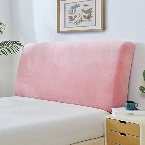 Bettkopfteil Hussen Bett Kopfteil Bezug, Weicher Strecken Samtstoff Staubdicht, RüCkenstüTzkissen Staubdichte SchutzhüLle FüR Gepolsterte Weiß (Color : Pink, Size : 180~195cm) von uyeoco