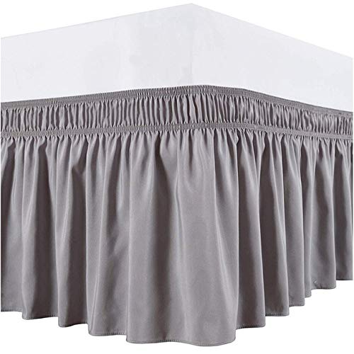 Bettrock mit Rüschen Weiß/Beige/Grau Elastischer,seidig weich und faltenfrei, klassischer, stilvoller Look in Ihrem Schlafzimmer (Color : White, Size : 120 * 200+38cm) von uyeoco