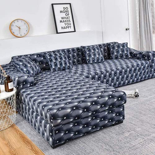 Couchbezug L Form 1/2/3/4 Sitzer,（L-förmiges Ecksofa Sofabezug sollte Zwei kaufen）L-förmiges Ecksofa mit elastischem elastische Stretch Sofa Überwürfe ( Color : D , Size : 4-Sitzer (235-300 cm) ) von uyeoco