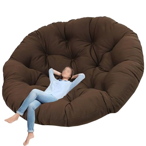 Gartenstuhlauflagen Papasan Schaukelstuhl Sitzkissen Rund Papasan Sessel Polster für Sessel Verdickte Schaukel Papasan Stuhlkissen Outdoor Hängesessel Kissen(H2,160x160cm) von uyeoco