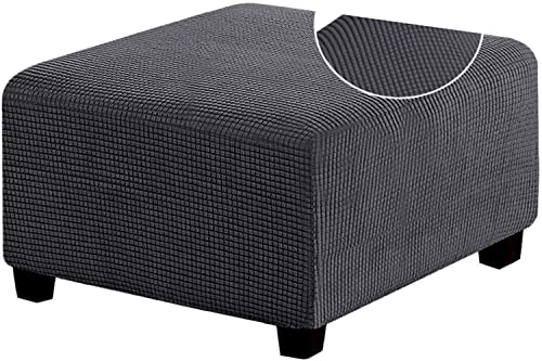 Hockerbezug Bezug Für Fußhocker Stretch-Ottomanenbezug Dicker Großer Stretch-Hockerbezug Jacquard-Schonbezüge Mit Elastischer Unterseite Maschinenwaschbar (Color : B, Size : M) von uyeoco