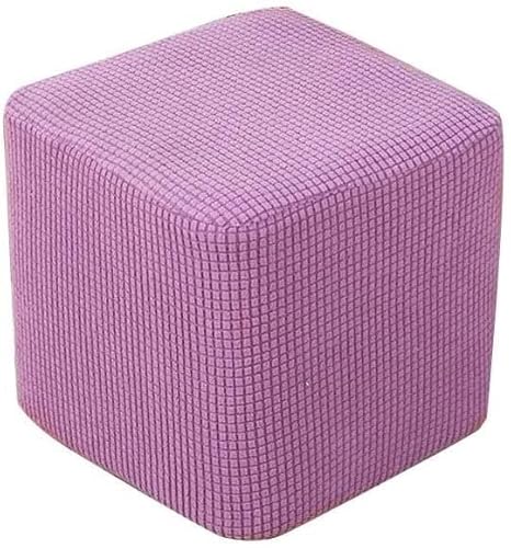 Hockerbezug Rund/Quadratisch/Rechteckig 40x40/50x50 Ottoman Cover Ottomane Schonbezug Hocker Hussen für Fußhocker Stretch Ottomane Abdeckung Hocker Protector Hockerabdeckung von uyeoco