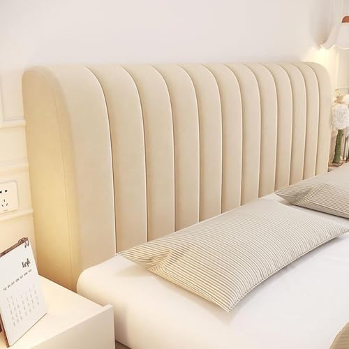Kopfteilbezug Bett 150160/180 Bett Kopfteil Bezug/Überzug Braun/Grau,Bettkopfteil Hussen Weicher Strecken Samt,verdicken Bettkopfteil Kopfbedeckungen Headboards Cover(Light Curry,220cm(86inch)) von uyeoco