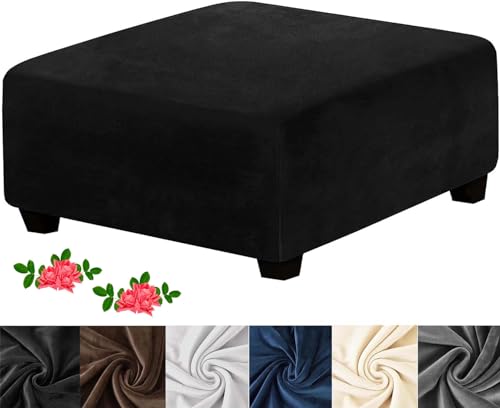 Ottomane Schonbezug Hockerbezug, 40x40/50x50/60x60 Hocker Husse für Fußhocker Quadratisch/Rechteckig, Stretch Bezug Ottomane Abdeckung Überzug Hocker Protector Waschbar Hockerabdeckung (Color : #3, von uyeoco