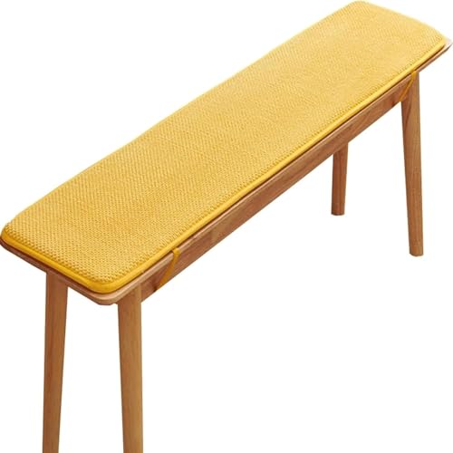 Outdoor Bankauflage Stuhlkissen Bankkissen 120/150/180/200/80/100X40CM Gartenbankauflage Waschbar rutschfeste Bank Sitzauflage(Yellow,35x120cm) von uyeoco