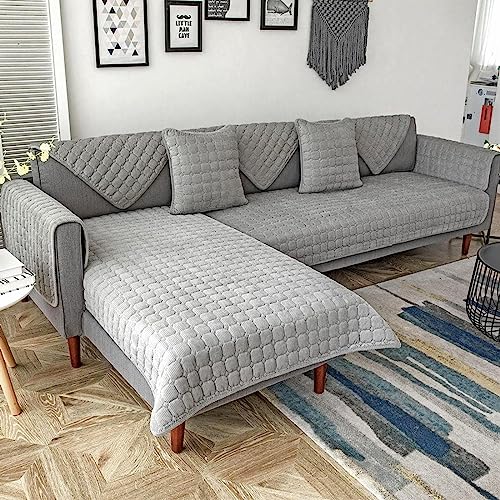 Samt-Sofabezug Ecksofa l Form Sofa Überzug Couchbezug Sofa/Couch Wurfdecke Eckcouch 3/2 Sitzer Sofaschutz Schonbezug Sofaschoner Sofabezüge rutschfest Hund Katze ( Color : #11 , Size : 110x180cm ) von uyeoco