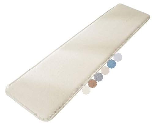 Sitzbankkissen Outdoor & Indoor – 120/130/160/180 x 30/35/40/50 cm – rutschfeste Sitzauflage für Gartenbank, Terrasse, Erkerbank, Schaukel oder Veranda (2-3 Sitzer)(Beige,30x120cm) von uyeoco