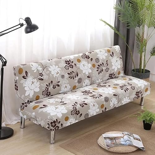 Sofabezug Ohne Armlehnen Grin Leder 3 /2 Sitzer Sofabettüberzug Jacquard Armlose Polyester, Spandex, Stretch, Für Liegestuhl, Couch, Sofa-Schonbezug, Schonbezug ( Color : #50 , Size : 120-150cm/47.2-5 von uyeoco