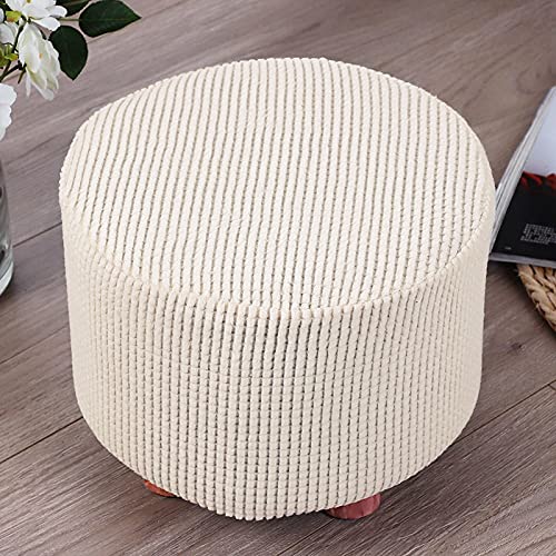 Stretch Bezug Für Fußhocker Rundes/Quadrat, 30 * 30cm Jacquard Spandex Ottomane Schonbezug Weich Ottomane Abdeckung Antirutsch Hocker Protector Pouf Abdeckung, Waschbar (Color : D, Size : 1pcs) von uyeoco