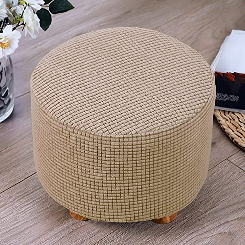 Stretch Bezug Für Fußhocker Rundes/Quadrat, 30 * 30cm Jacquard Spandex Ottomane Schonbezug Weich Ottomane Abdeckung Antirutsch Hocker Protector Pouf Abdeckung, Waschbar (Color : M, Size : 1pcs) von uyeoco