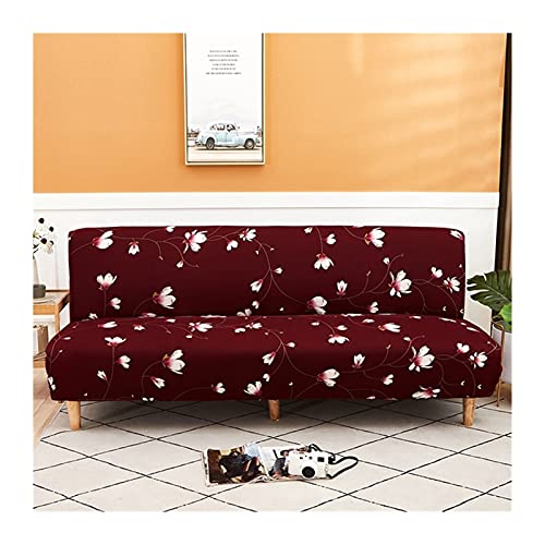 uyeoco Armless Schlafsofa-Bezüge,Spandex Stretch Futon Schonbezug Protector,rutschfeste elastische Klappcouch Sofa Shield für klappbares Schlafsofa mit 2-3 Sitzplätzen ohne Armlehnen von uyeoco