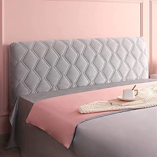 uyeoco Bett Kopfteil Bezug Bettkopfteil Hussen Kopfteilbezug Staubdicht, Gesteppt Einfarbig Massivholzbett Kopfstütze Bedside Decoration Protector (Color : Light Gray, Size : 170cm) von uyeoco