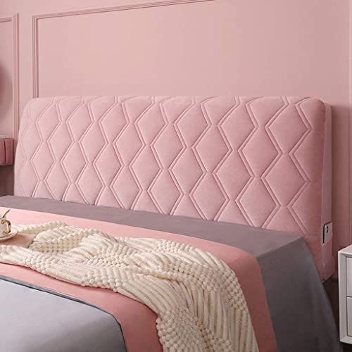 uyeoco Bett Kopfteil Bezug Bettkopfteil Hussen Kopfteilbezug Staubdicht, Gesteppt Einfarbig Massivholzbett Kopfstütze Bedside Decoration Protector (Color : Pink, Size : 160cm) von uyeoco