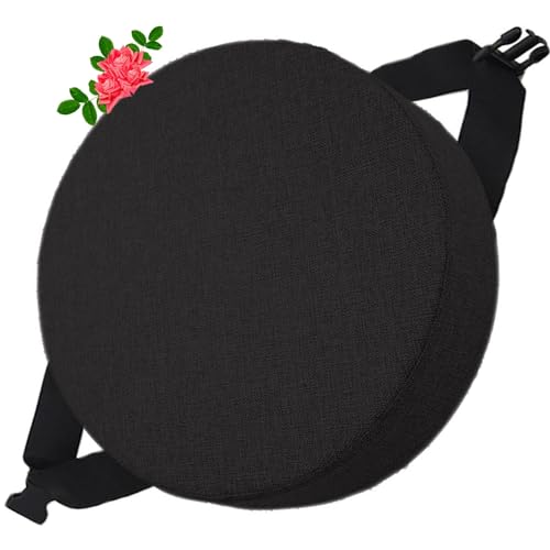 uyeoco Rundes Stuhlkissen,30X30Cm/35X35Cm/40X40Cm/45X45cm/50X50cm, Rundes Memory-Schaum-Sitzkissen, rutschfeste Runde Stuhlpolster mit elastischen Bändern Schnallen (Color : 9#, Size : 40x40x5cm) von uyeoco
