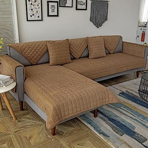 uyeoco Samt-Sofabezug Ecksofa l Form Sofa Überzug Couchbezug Sofa/Couch Wurfdecke Eckcouch 3/2 Sitzer Sofaschutz Schonbezug Sofaschoner Sofabezüge rutschfest Hund Katze (Color : #13, Size : 90x240cm) von uyeoco