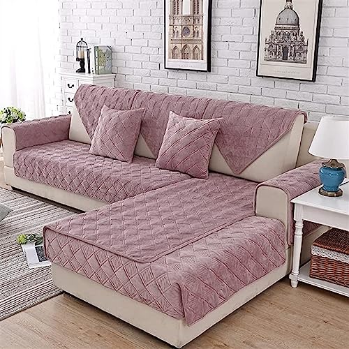 uyeoco Samt-Sofabezug Ecksofa l Form Sofa Überzug Couchbezug Sofa/Couch Wurfdecke Eckcouch 3/2 Sitzer Sofaschutz Schonbezug Sofaschoner Sofabezüge rutschfest Hund Katze (Color : Cc, Size : 70x150cm) von uyeoco