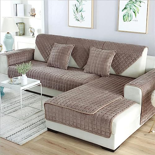 uyeoco Samt-Sofabezug Ecksofa l Form Sofa Überzug Couchbezug Sofa/Couch Wurfdecke Eckcouch 3/2 Sitzer Sofaschutz Schonbezug Sofaschoner Sofabezüge rutschfest Hund Katze (Color : Ee, Size : 70x70cm) von uyeoco