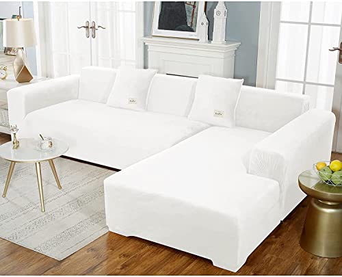 uyeoco Samt Sofabezug L-Form Couchbezug Weich 1 Stück Elastische Lounge-Sessel Sofahusse waschbare Katzen Hunden Möbelschutz (Color : T, Size : 145-185cm) von uyeoco