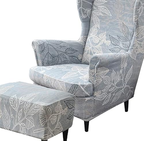 Uyeoco Elastische Sesselüberwürfe 3-teilig - Bezug für Ohrensessel Mit Ottomane - Schonbezug Sesselhusse Stretch Husse (Color : #1) von uyeoco
