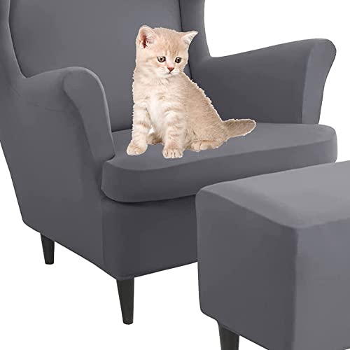 Uyeoco Elastische Sesselüberwürfe 3-teilig - Bezug für Ohrensessel Mit Ottomane - Schonbezug Sesselhusse Stretch Husse (Color : #87) von uyeoco