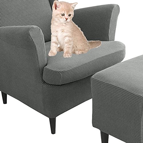 Uyeoco Elastische Sesselüberwürfe 3-teilig - Bezug für Ohrensessel Mit Ottomane, Schonbezug, Sesselhusse Stretch (Color : #95) von uyeoco