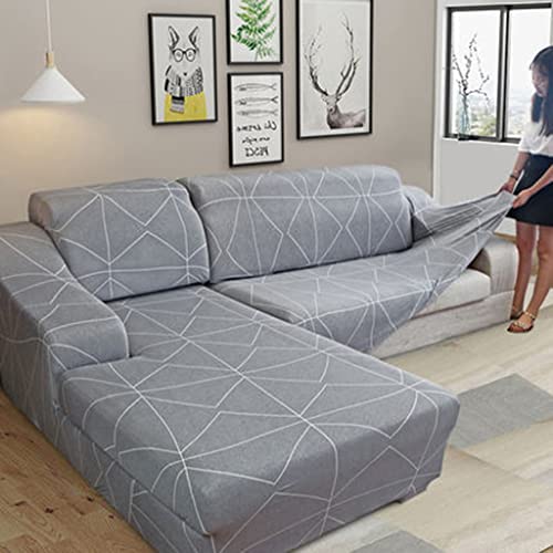 uyeoco Sofa Abdeckung L Form Sofabezug Ecksofa Couch Abdeckung Elastische Rechts/Links Sofa Überwürfe Stretch für L-Form Sofa Abdeckung mit 1Stücke Kissenbezug (Color : F, Size : 235-300cm) von uyeoco