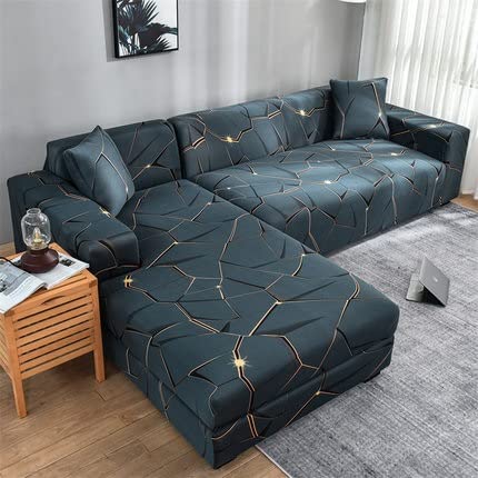 uyeoco Sofa Abdeckung L Form Sofabezug Ecksofa Couch Abdeckung Elastische Rechts/Links Sofa Überwürfe Stretch für L-Form Sofa Abdeckung mit 1Stücke Kissenbezug (Color : R, Size : 190-230cm) von uyeoco