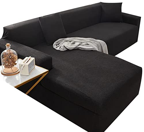 uyeoco Sofabezug Couchbezug Sofa Überwurfdecke L Form/U Form/Ecksofa 3/2/4 Sitzer Sofahusse Beige/Grau rutschfest Sofa Abdeckung Hund Katze Sitzflache Sofaschoner ( Color : M , Size : 190-230cm ) von uyeoco