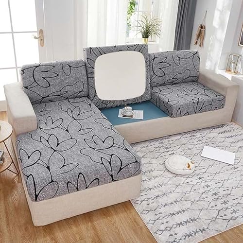 uyeoco Stretch-Sofabezüge Stretch Sofa Sitzkissenbezug Samt-Sesselbezug All-Inclusive L-Form Chaiselongue-Schonbezug Hund Katze Möbelschutz for 1/2/3/4-Sitzer (Color : #15, Size : Pillow case (42cm)) von uyeoco