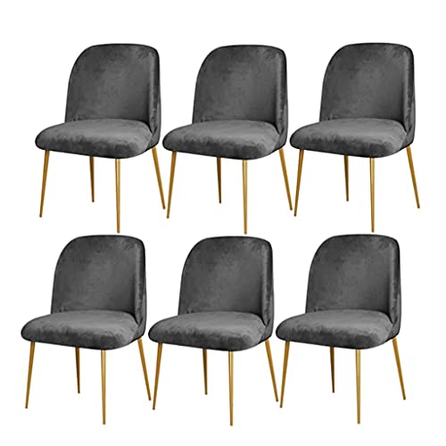 uyeoco Stuhlhussen Stretch Stuhlbezug 1/2/4/6er Set Samt Esszimmerstuhl Bezug Büro-Stuhlhussen Rückenlehne StuhlAbdeckung Hoher Schutzhülle Sitzbezugbezug (Color : A, Size : 6pcs) von uyeoco